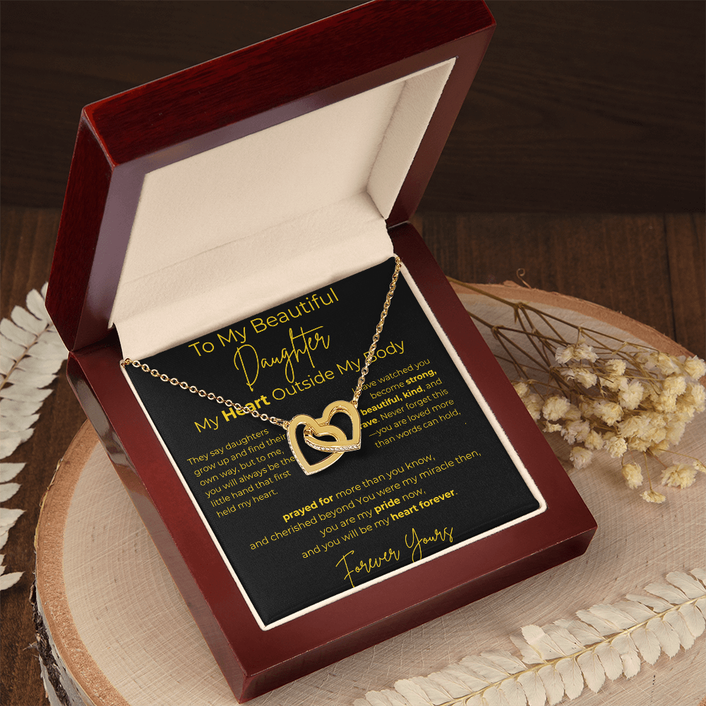 To My Beautiful Daughter – My Heart Forever | Interlocking Hearts Necklace