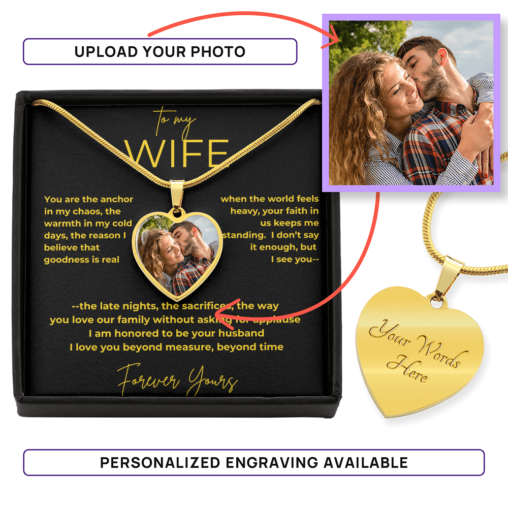 To My Wife – My Anchor | Photo Necklace Gift
