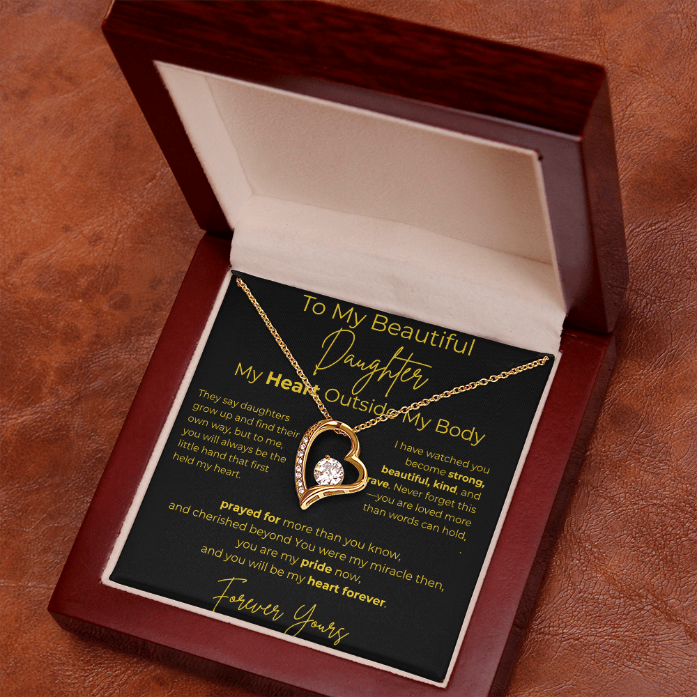 To My Beautiful Daughter  – My Heart Forever | Forever Love Necklace Gift