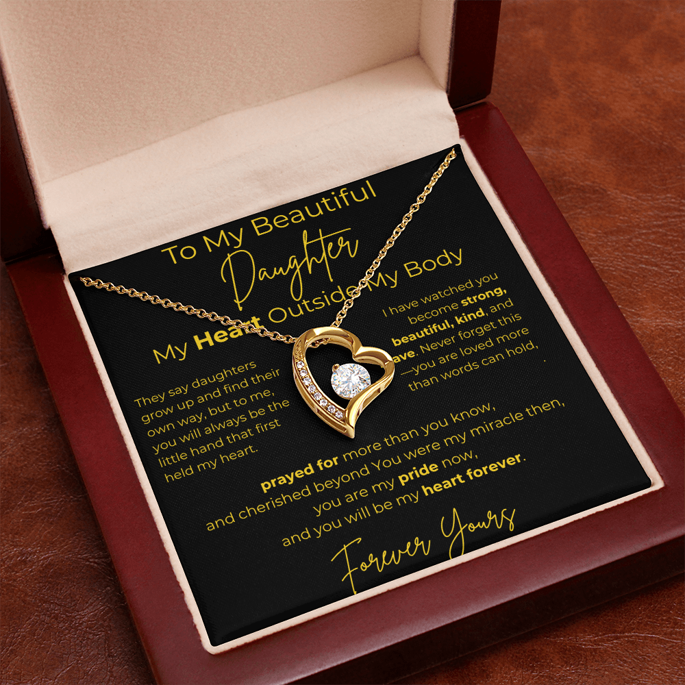 To My Beautiful Daughter  – My Heart Forever | Forever Love Necklace Gift