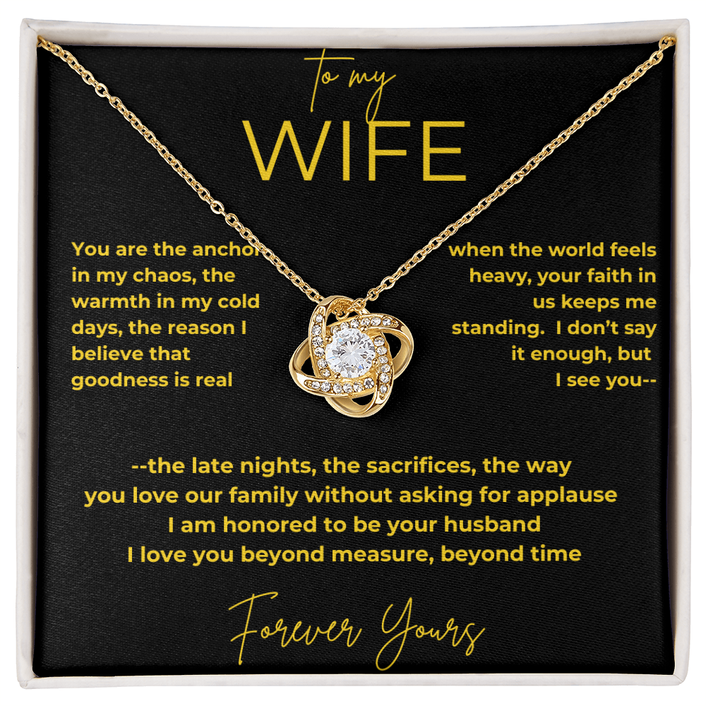 To My Wife – My Anchor | Love Knot Necklace Gift