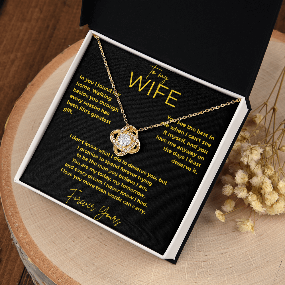 To My Wife – You Are My Home | Love Knot Necklace Gift