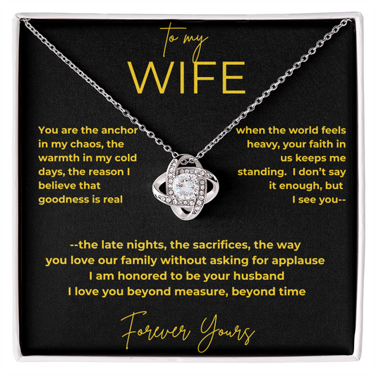 To My Wife – My Anchor | Love Knot Necklace Gift
