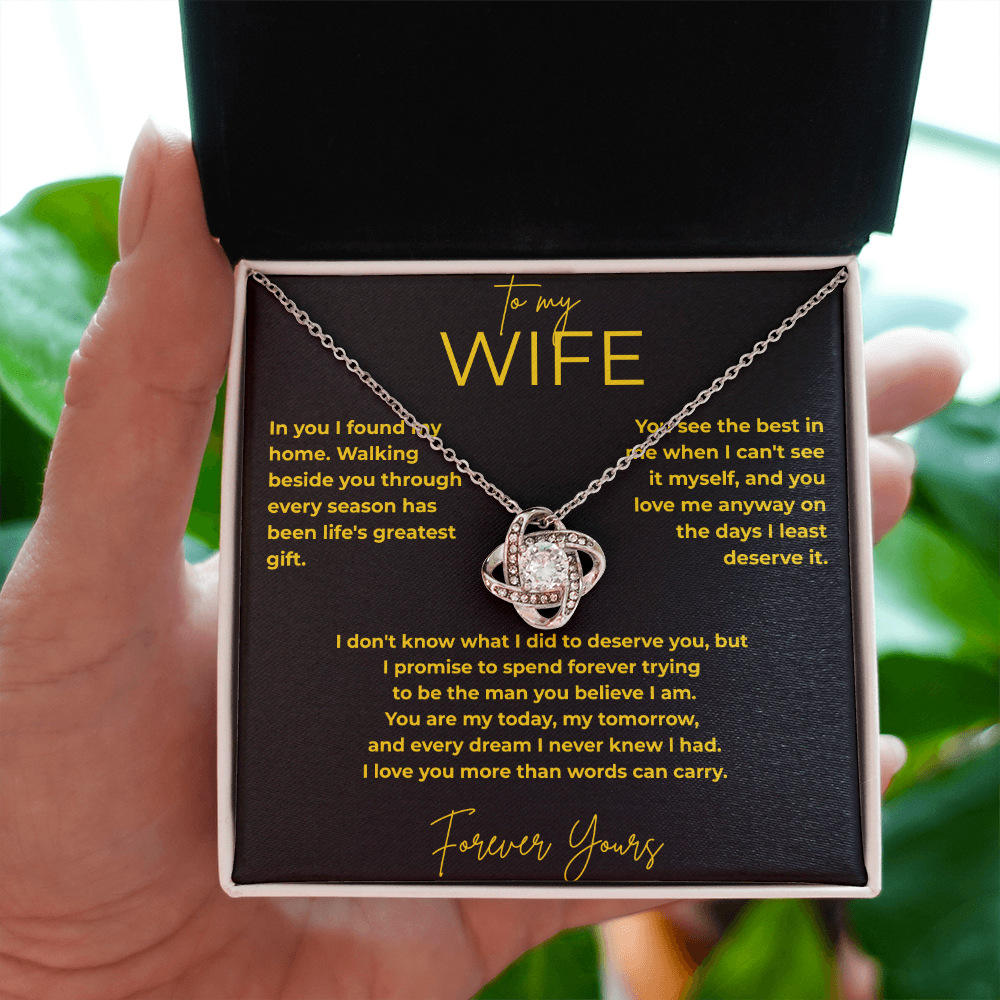 To My Wife – You Are My Home | Love Knot Necklace Gift