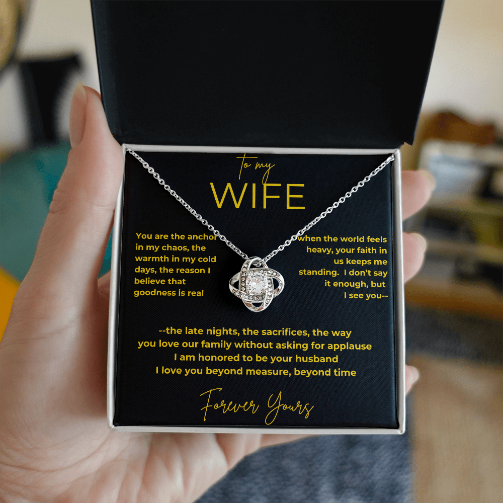 To My Wife – My Anchor | Love Knot Necklace Gift