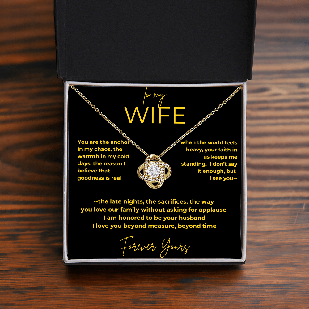 To My Wife – My Anchor | Love Knot Necklace Gift