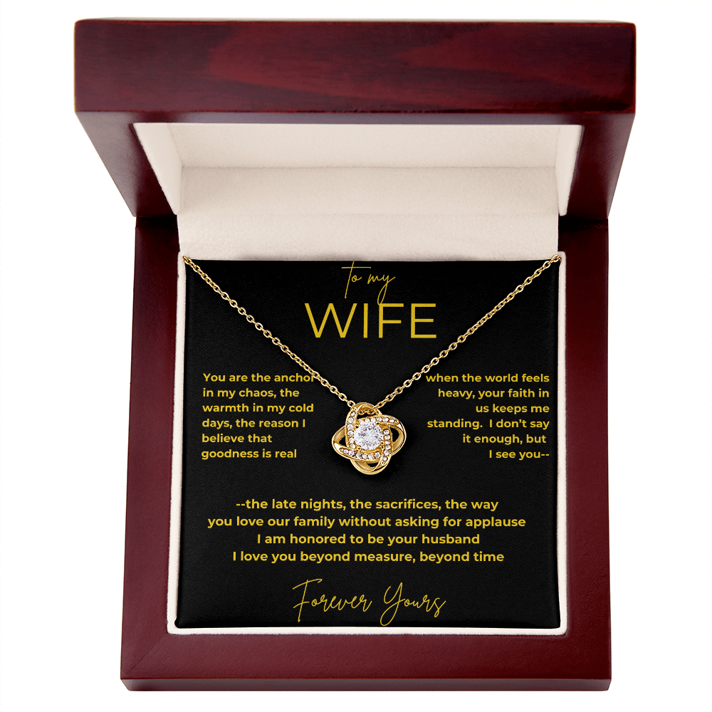 To My Wife – My Anchor | Love Knot Necklace Gift