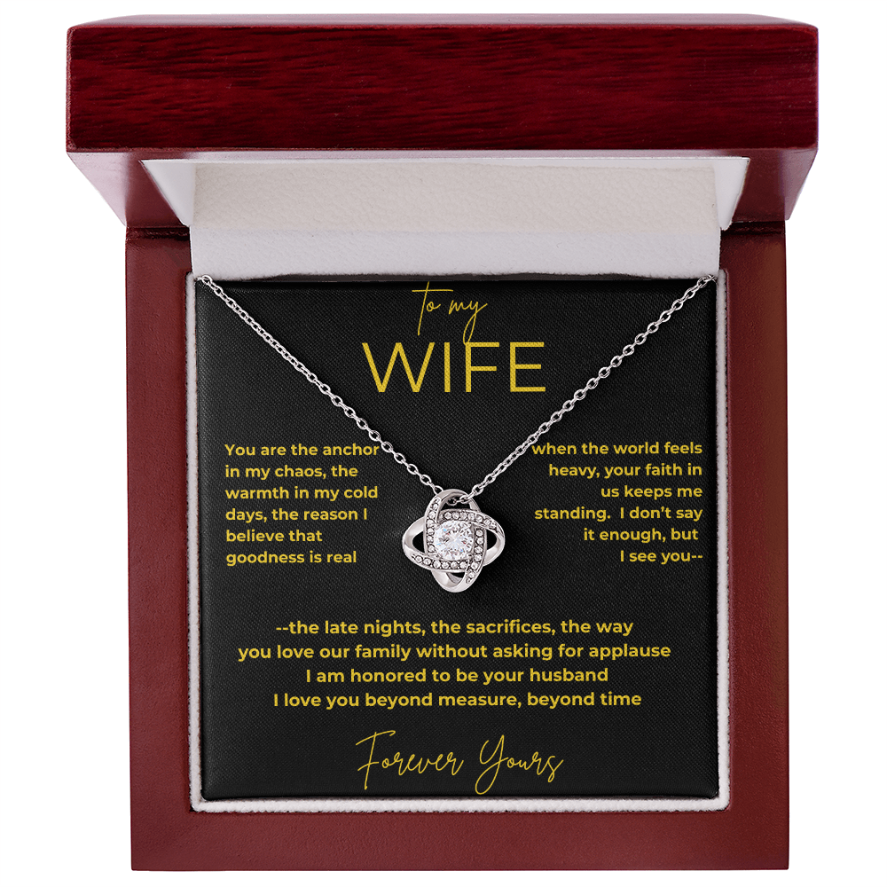 To My Wife – My Anchor | Love Knot Necklace Gift