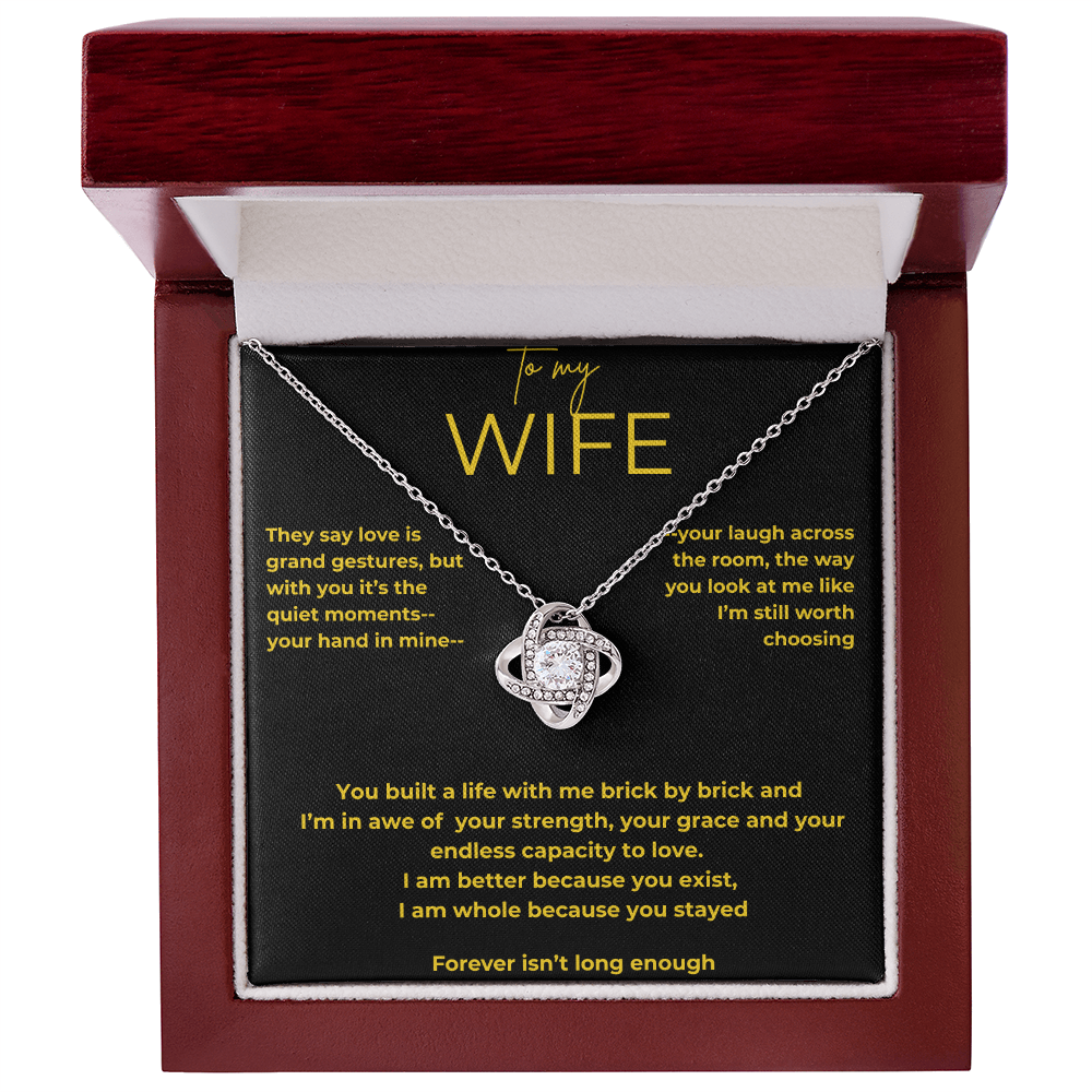 To My Wife – Quiet Moments | Love Knot Necklace Gift