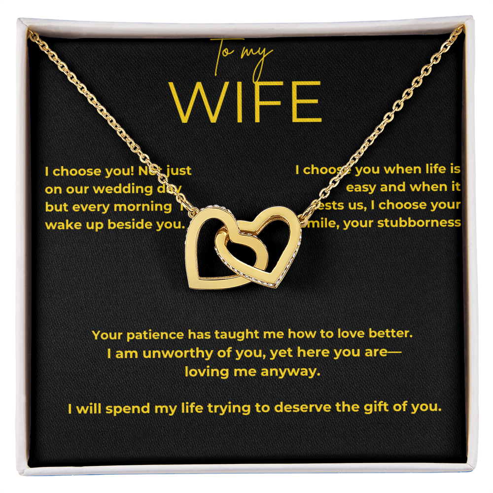 To My Wife – My Choice | Interlocking Hearts Necklace Gift
