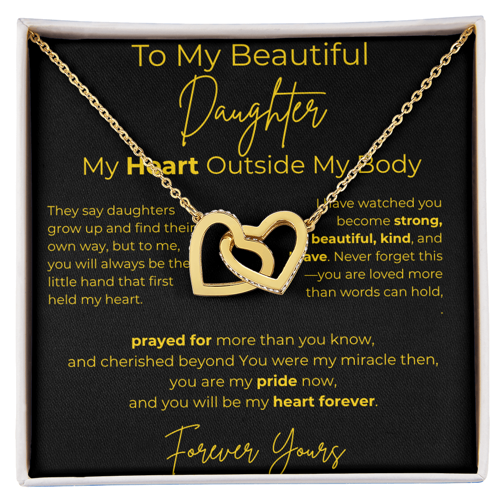 To My Beautiful Daughter  – My Heart Forever | Interlocking Hearts Necklace