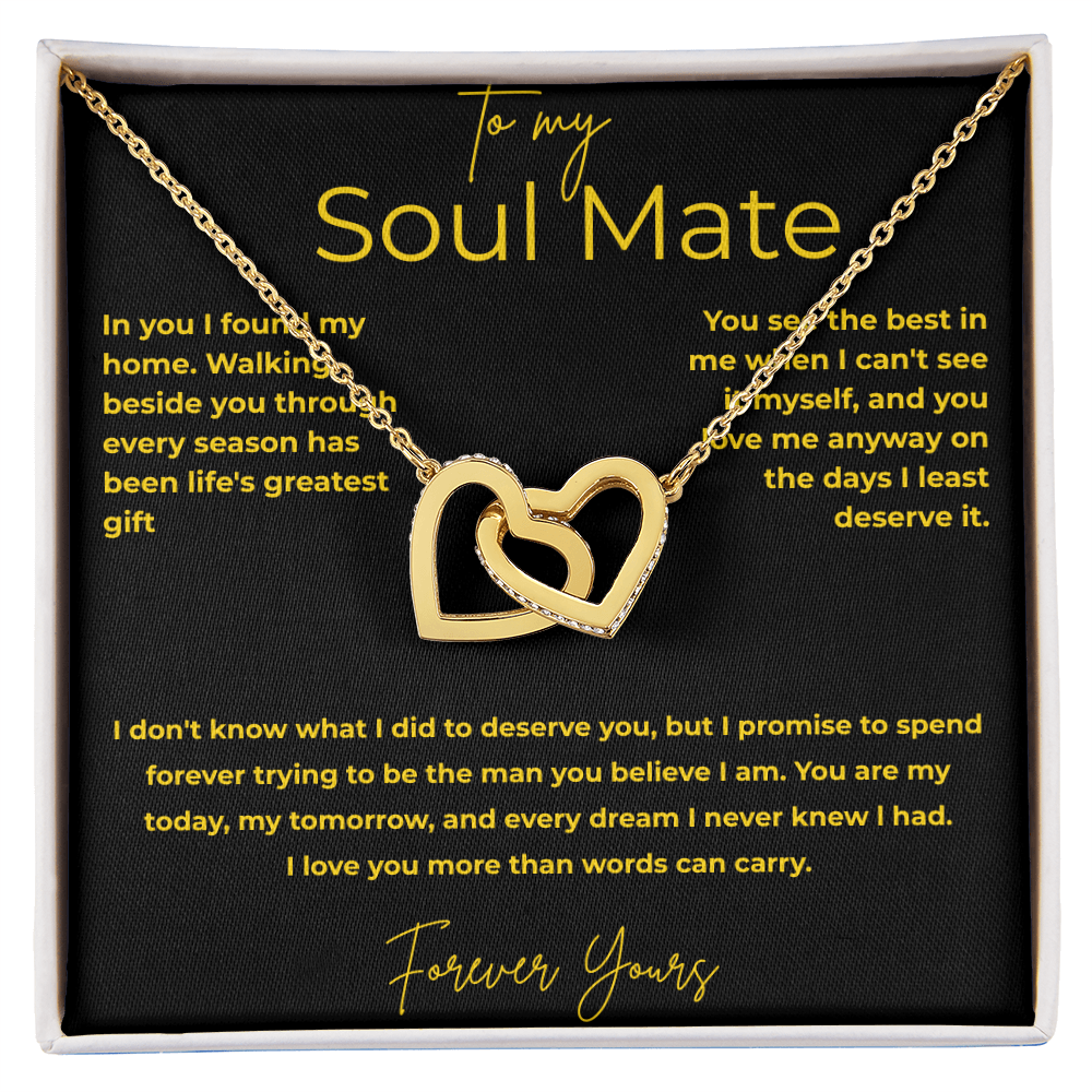 To My Soul Mate – You Are My Home | Interlocking Heart Necklace Gift