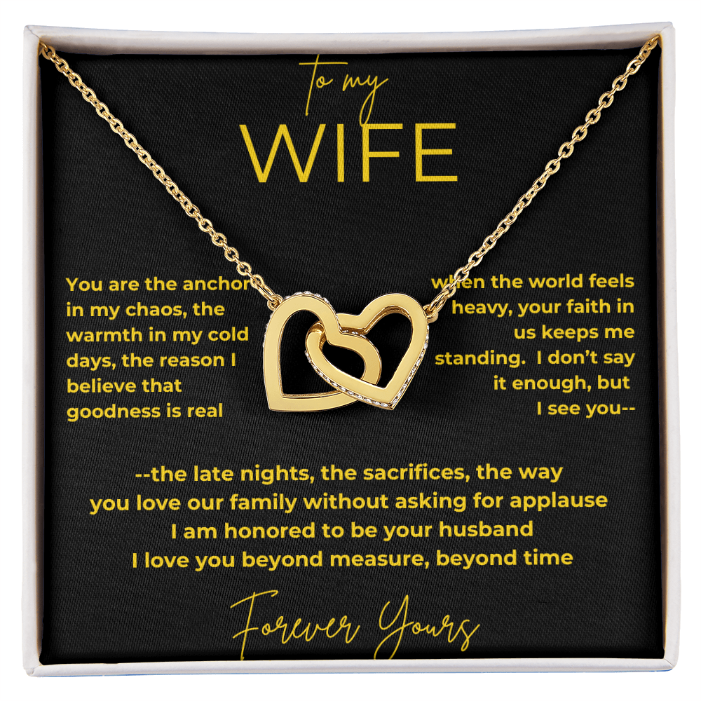 To My Wife – My Anchor | Interlocking Hearts Necklace Gift
