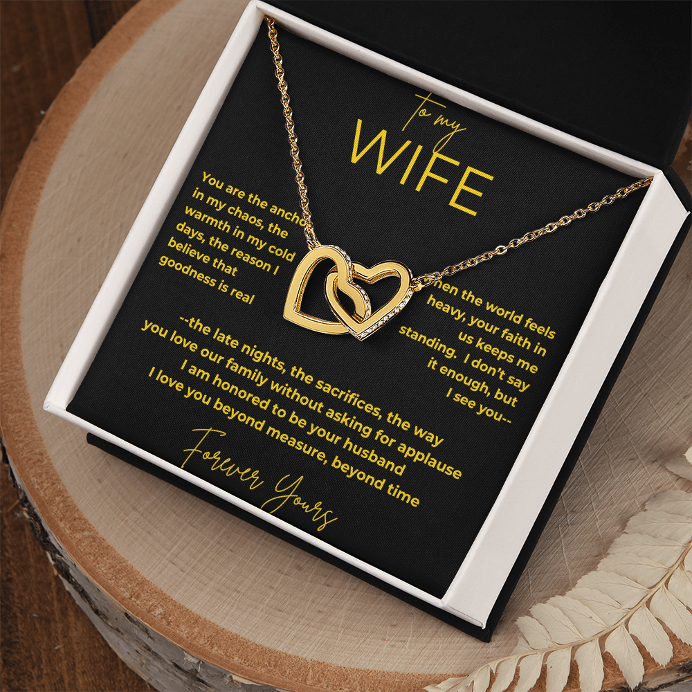 To My Wife – My Anchor | Interlocking Hearts Necklace Gift