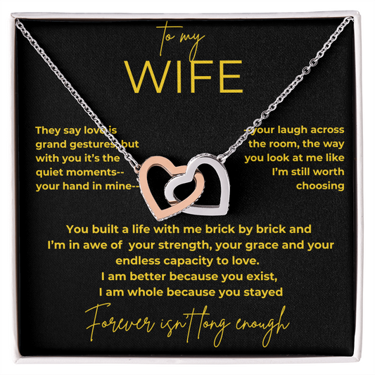 To My Wife – Quiet Moments | Interlocking Hearts Necklace Gift