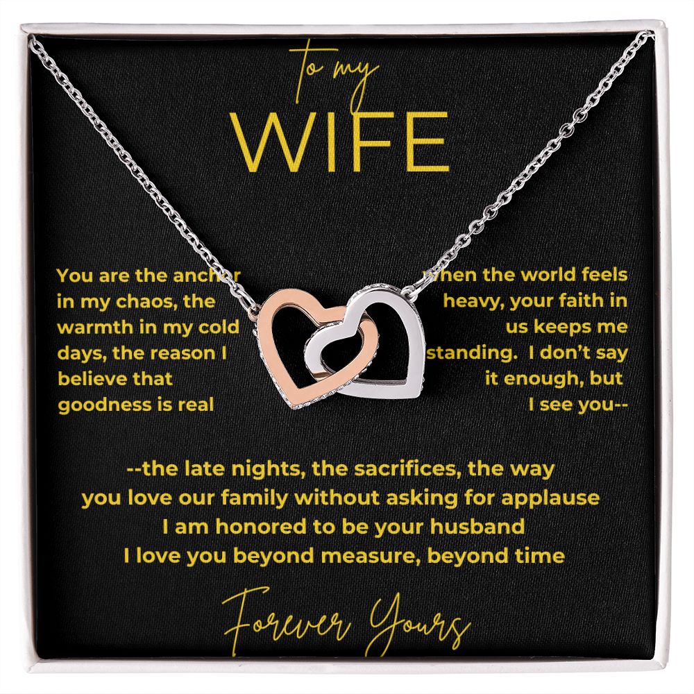 To My Wife – My Anchor | Interlocking Hearts Necklace Gift