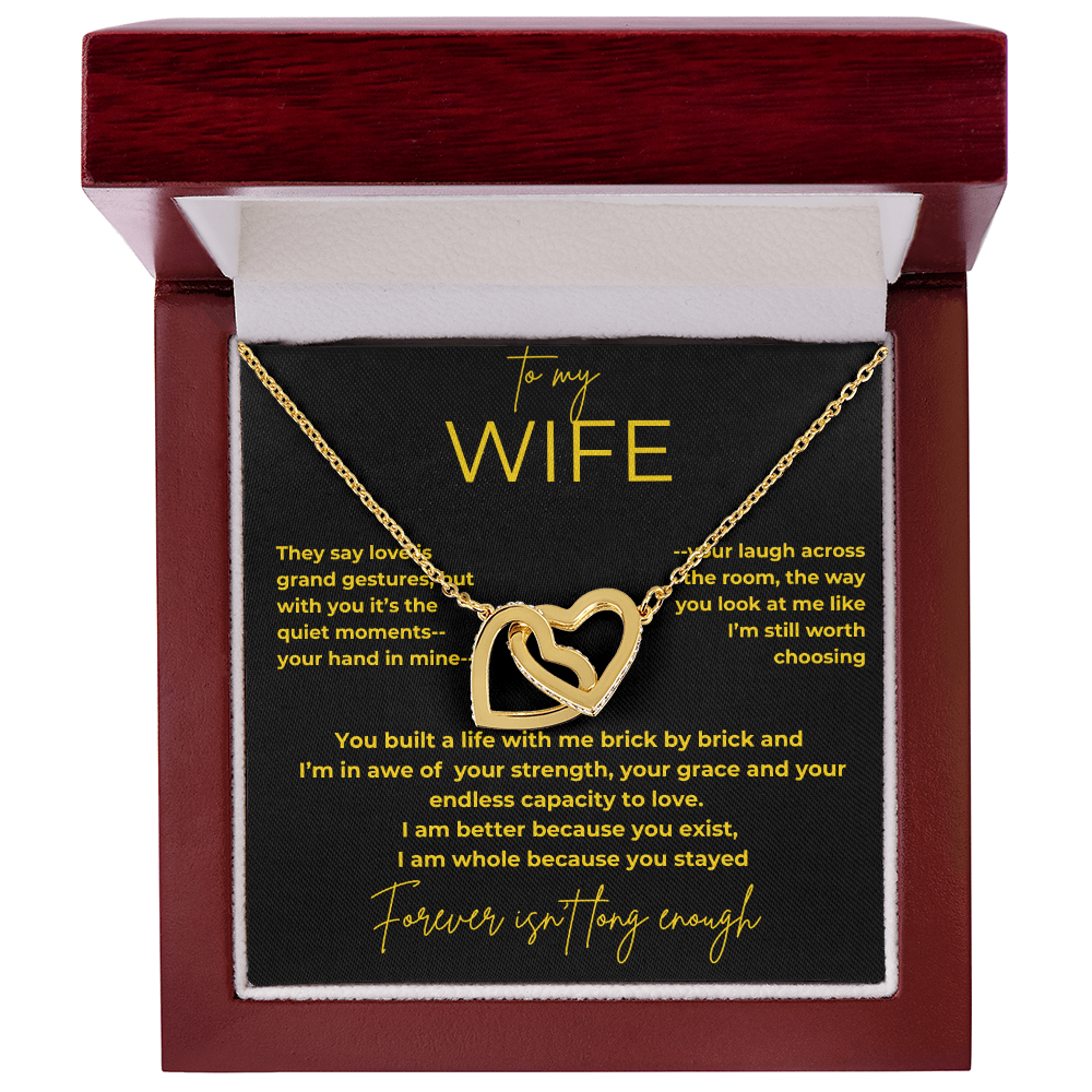 To My Wife – Quiet Moments | Interlocking Hearts Necklace Gift