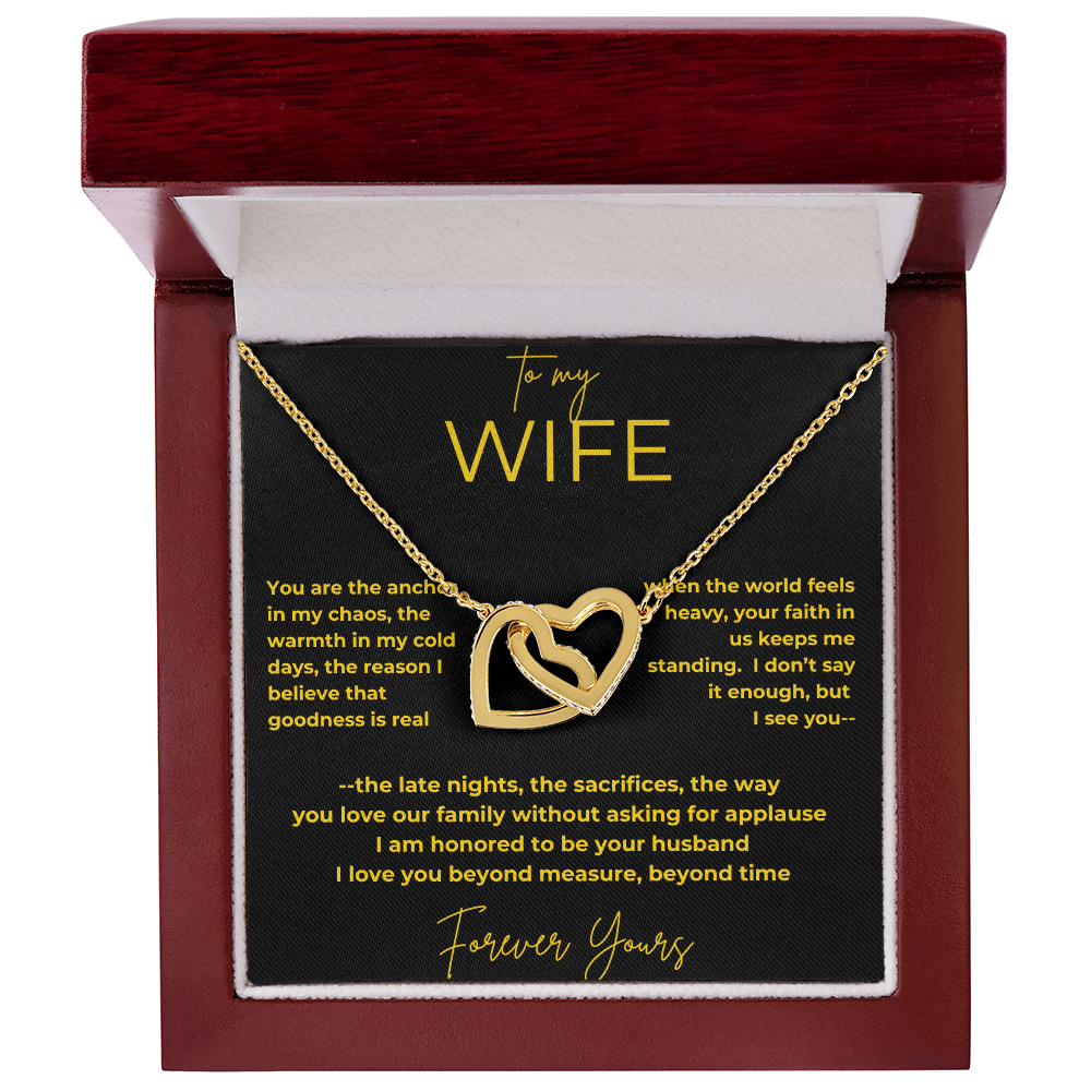 To My Wife – My Anchor | Interlocking Hearts Necklace Gift