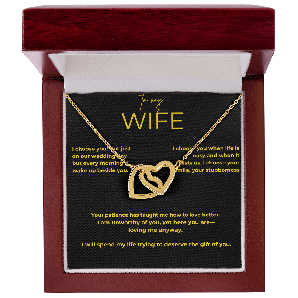 To My Wife – My Choice | Interlocking Hearts Necklace Gift