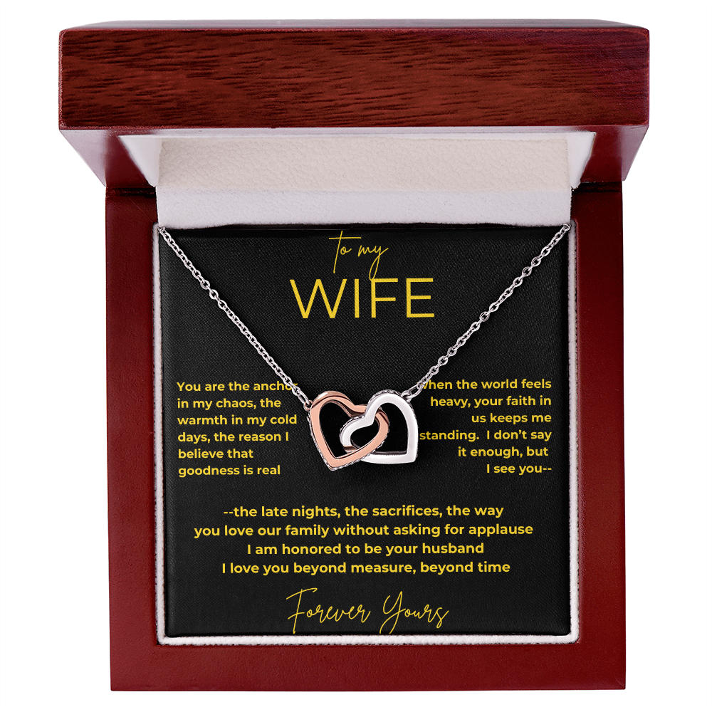 To My Wife – My Anchor | Interlocking Hearts Necklace Gift
