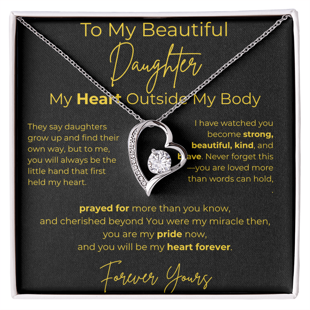 To My Beautiful Daughter  – My Heart Forever | Forever Love Necklace Gift