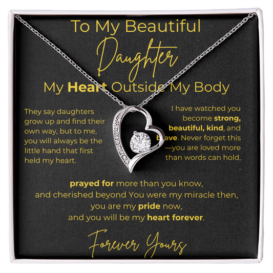 To My Beautiful Daughter  – My Heart Forever | Forever Love Necklace Gift