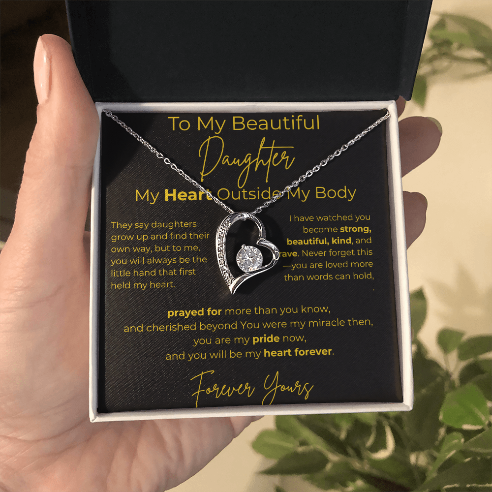 To My Beautiful Daughter  – My Heart Forever | Forever Love Necklace Gift