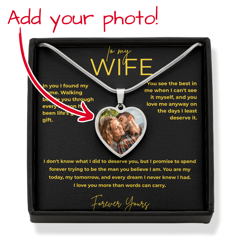 To My Wife – You Are My Home | Photo Necklace Gift