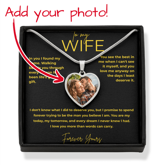 To My Wife – You Are My Home | Photo Necklace Gift