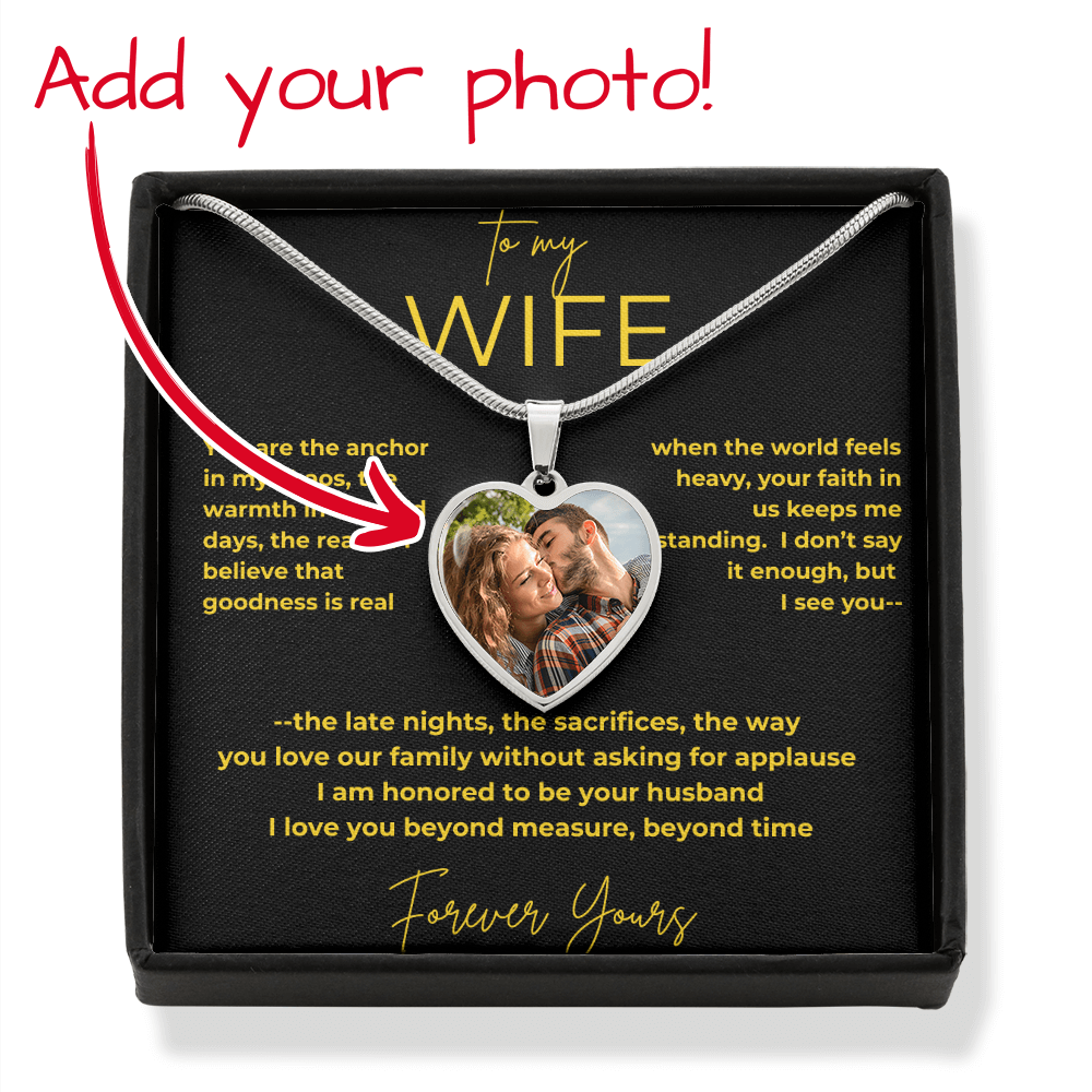 To My Wife – My Anchor | Photo Necklace Gift