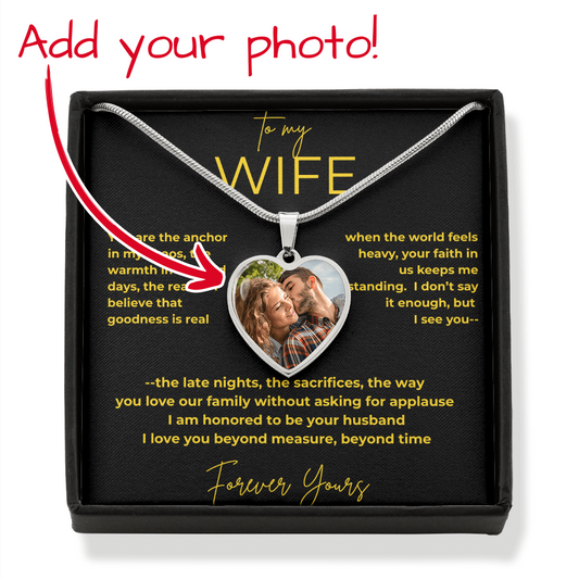 To My Wife – My Anchor | Photo Necklace Gift