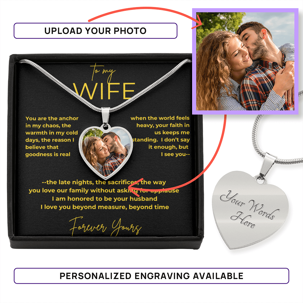 To My Wife – My Anchor | Photo Necklace Gift