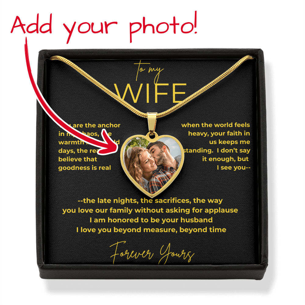 To My Wife – My Anchor | Photo Necklace Gift
