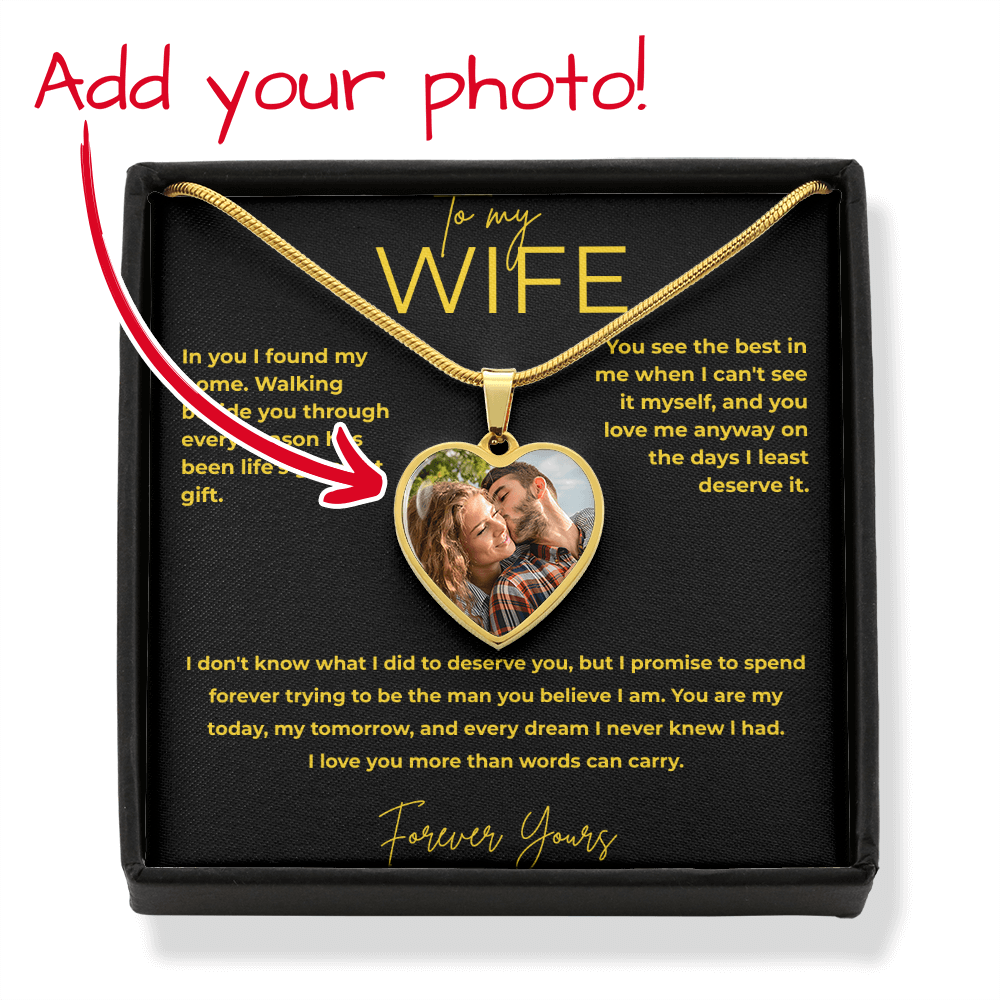 To My Wife – You Are My Home | Photo Necklace Gift